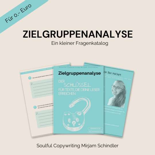 Copywriting Mirjam Schindler Zielgruppenanalyse